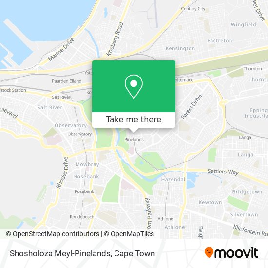 Shosholoza Meyl-Pinelands map