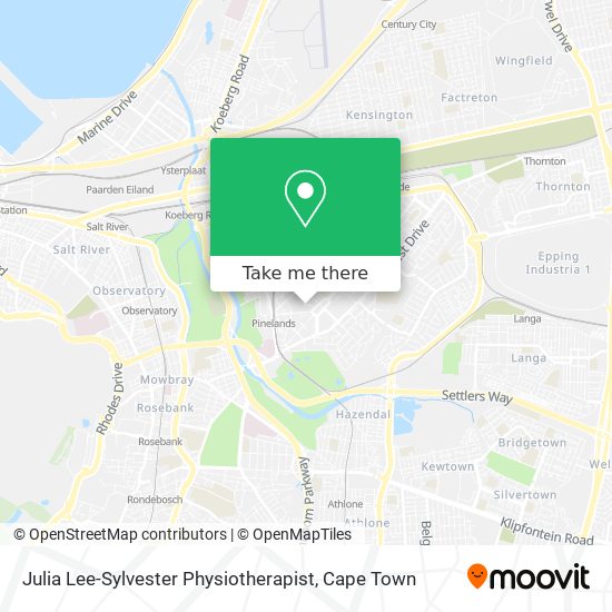 Julia Lee-Sylvester Physiotherapist map
