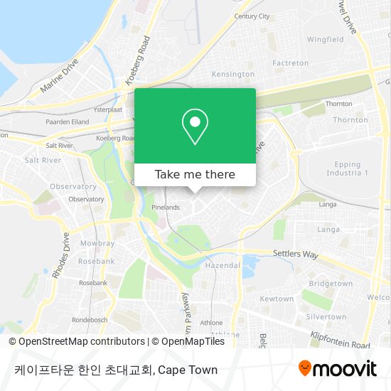케이프타운 한인 초대교회 map