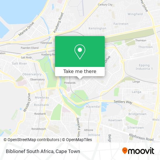 Biblionef South Africa map