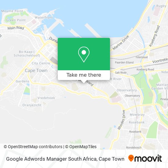 Google Adwords Manager South Africa map