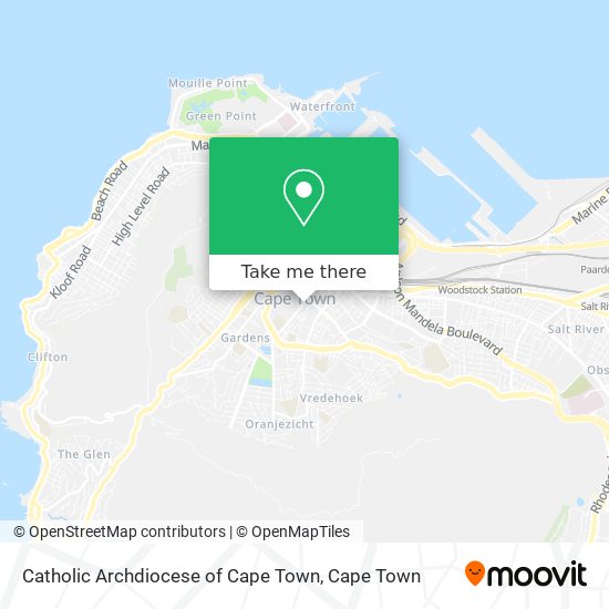 Catholic Archdiocese of Cape Town map