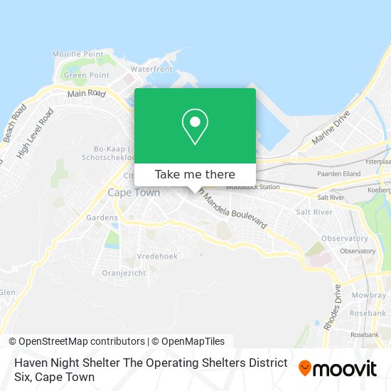 Haven Night Shelter The Operating Shelters District Six map