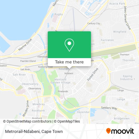 Metrorail-Ndabeni map