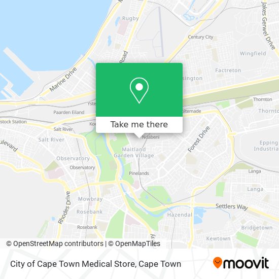 City of Cape Town Medical Store map