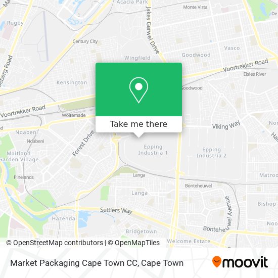 Market Packaging Cape Town CC map