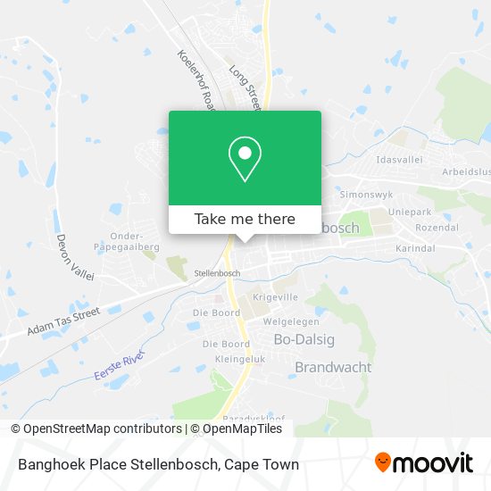 Banghoek Place Stellenbosch map