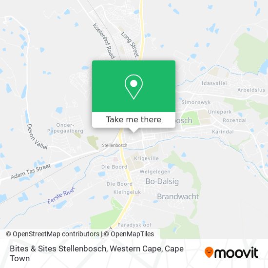 Bites & Sites Stellenbosch, Western Cape map