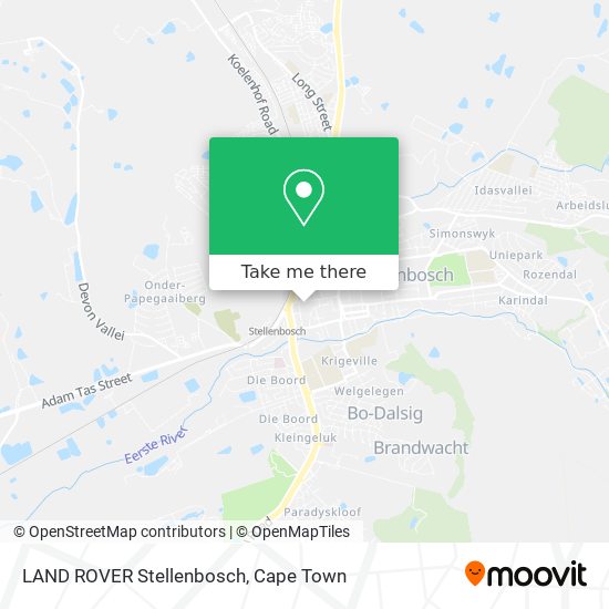 LAND ROVER Stellenbosch map