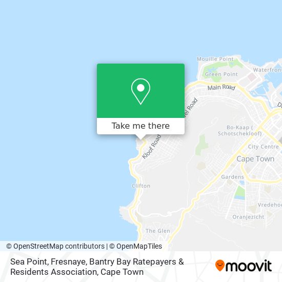 Sea Point, Fresnaye, Bantry Bay Ratepayers & Residents Association map