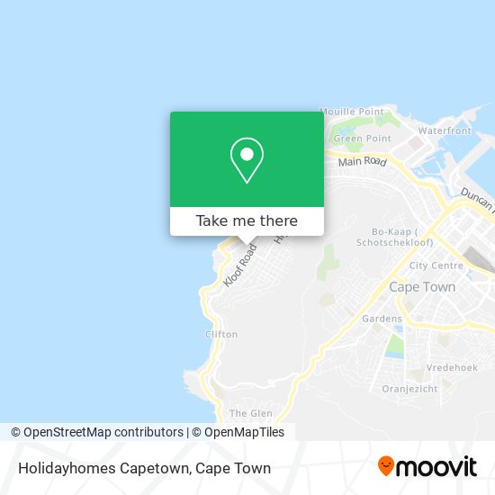 Holidayhomes Capetown map