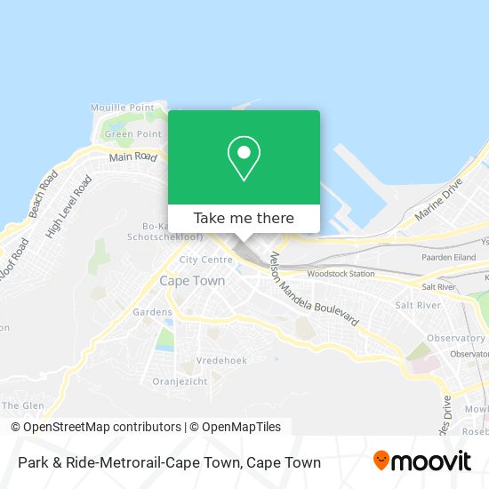 Park & Ride-Metrorail-Cape Town map