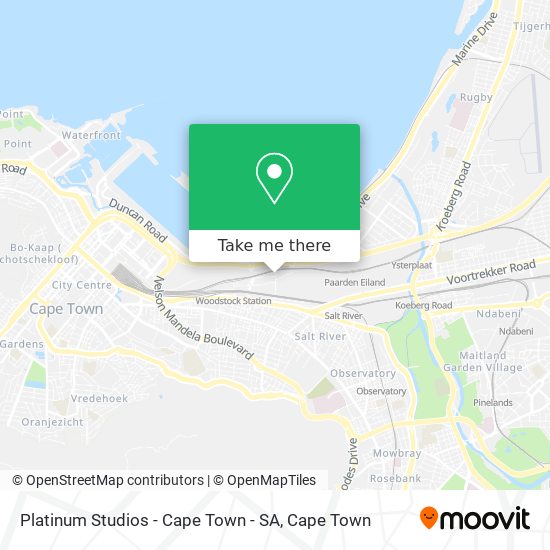 Platinum Studios - Cape Town - SA map