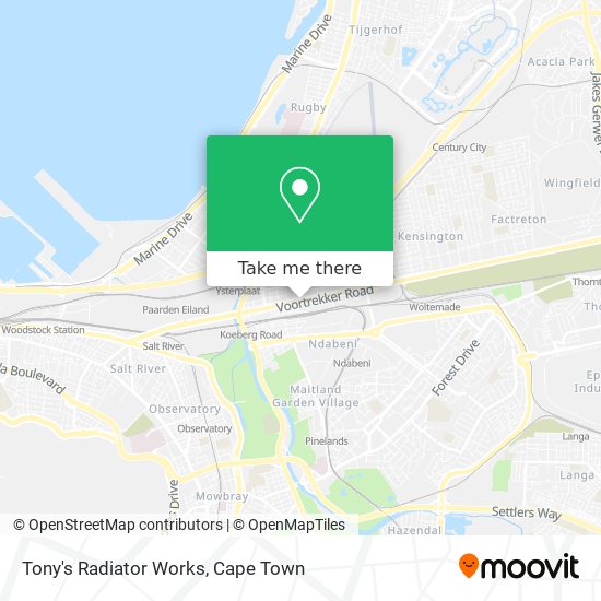 Tony's Radiator Works map