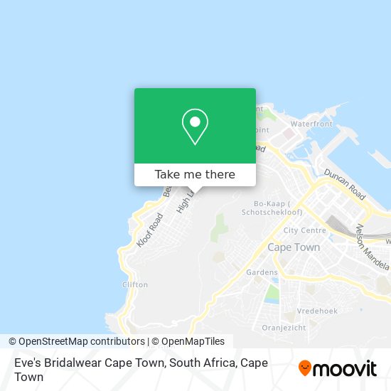Eve's Bridalwear Cape Town, South Africa map