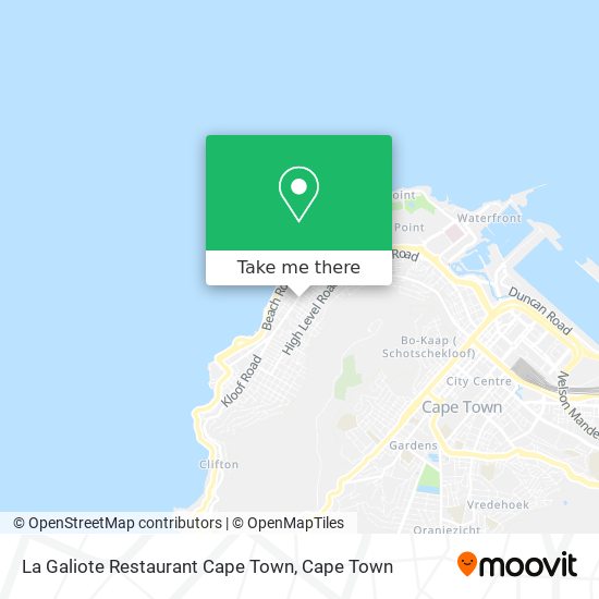 La Galiote Restaurant Cape Town map
