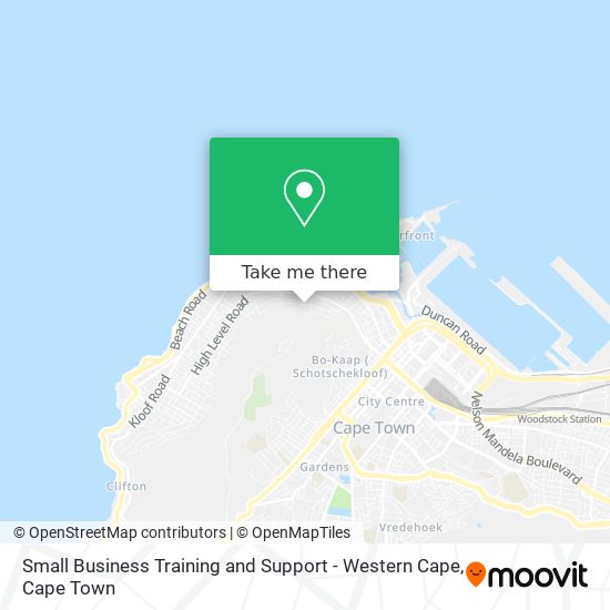 Small Business Training and Support - Western Cape map