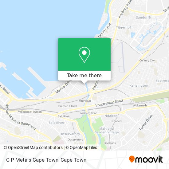 C P Metals Cape Town map