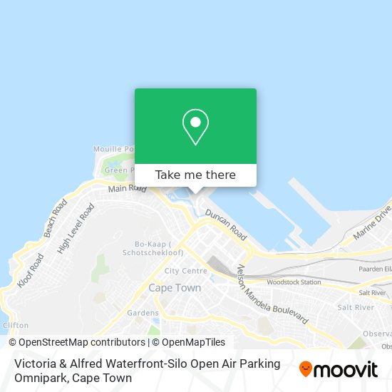 Victoria & Alfred Waterfront-Silo Open Air Parking Omnipark map