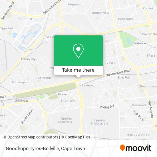 Goodhope Tyres-Bellville map