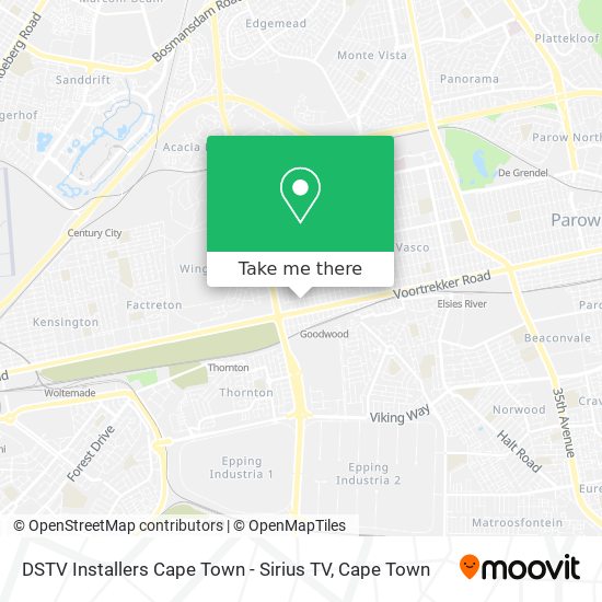 DSTV Installers Cape Town - Sirius TV map