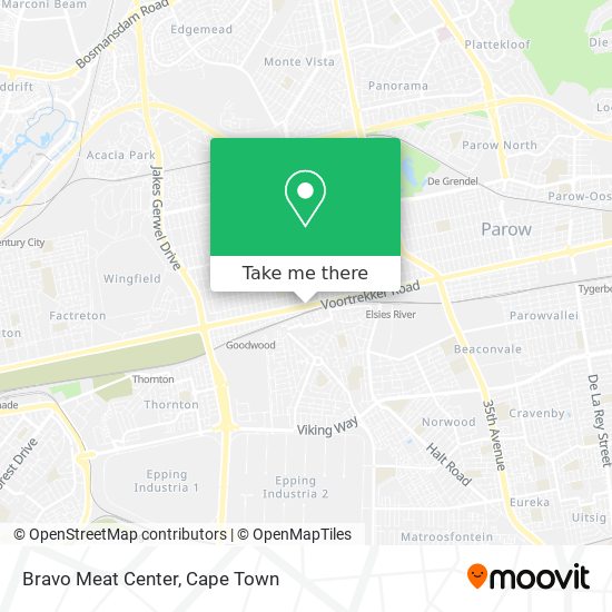 How to get to Bravo Meat Center in Bellville by Train or Bus?