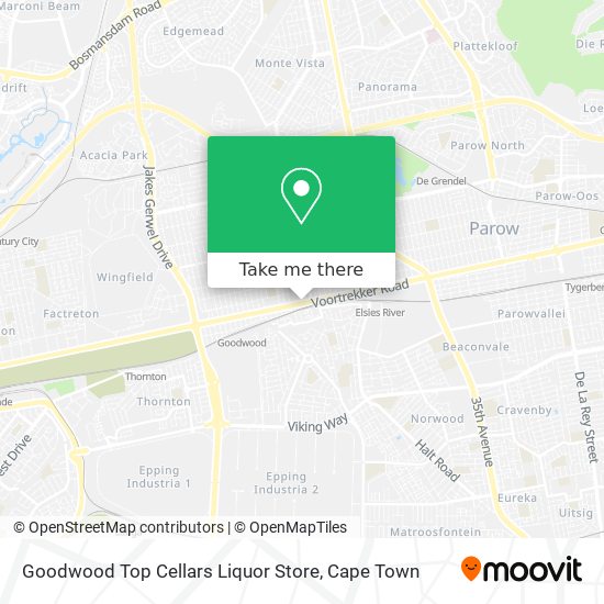 Goodwood Top Cellars Liquor Store map