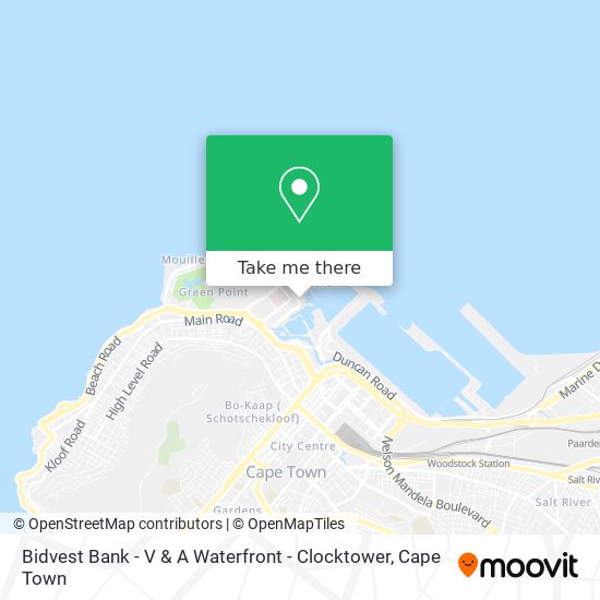 Bidvest Bank - V & A Waterfront - Clocktower map