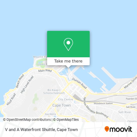 V and A Waterfront Shuttle map