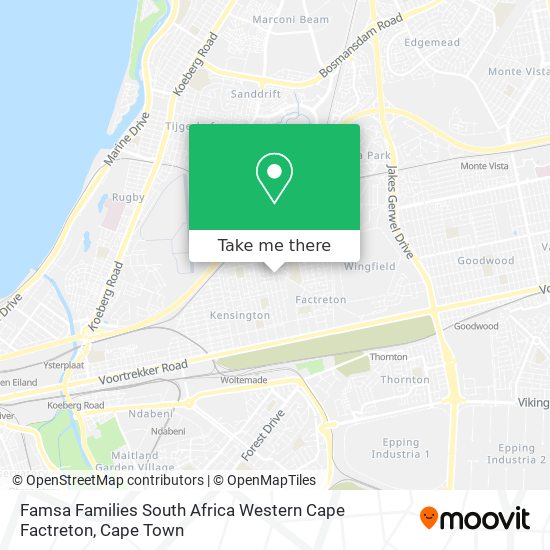 Famsa Families South Africa Western Cape Factreton map