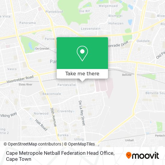 Cape Metropole Netball Federation Head Office map