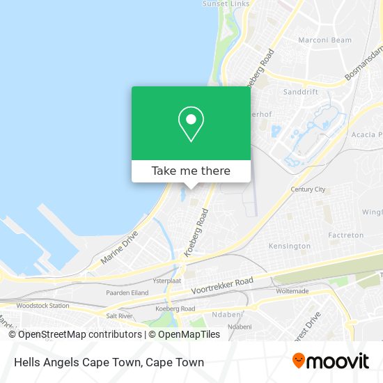 Hells Angels Cape Town map