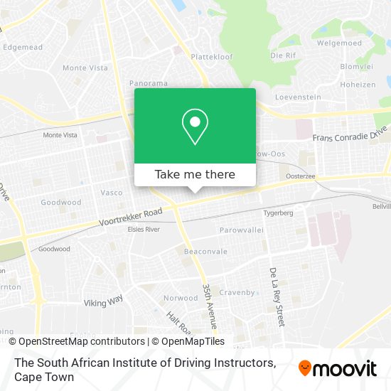 The South African Institute of Driving Instructors map