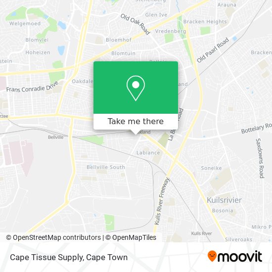 Cape Tissue Supply map