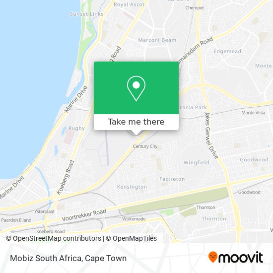 Mobiz South Africa map