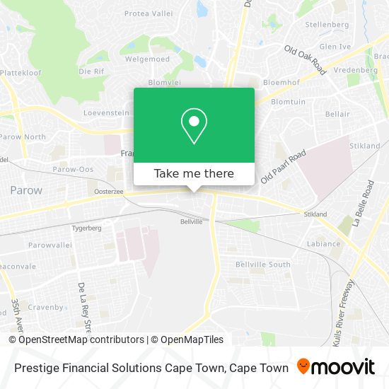 Prestige Financial Solutions Cape Town map