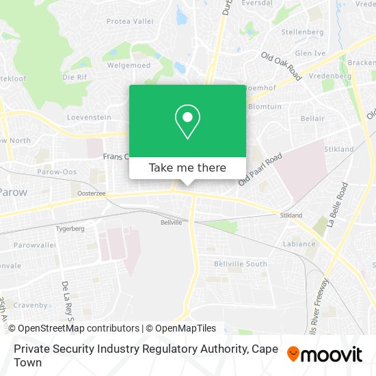 Private Security Industry Regulatory Authority map