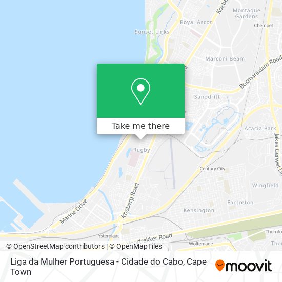 Liga da Mulher Portuguesa - Cidade do Cabo map
