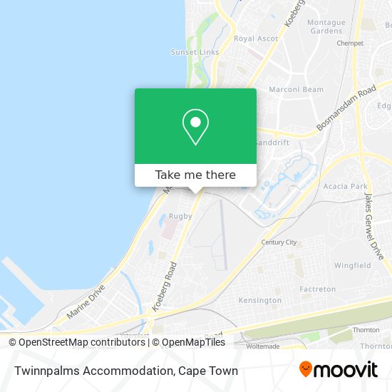 Twinnpalms Accommodation map