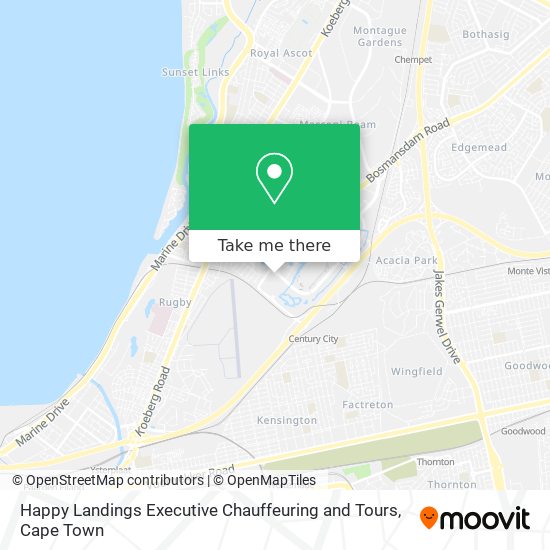 Happy Landings Executive Chauffeuring and Tours map