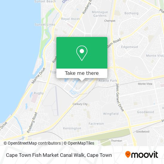 Cape Town Fish Market Canal Walk map