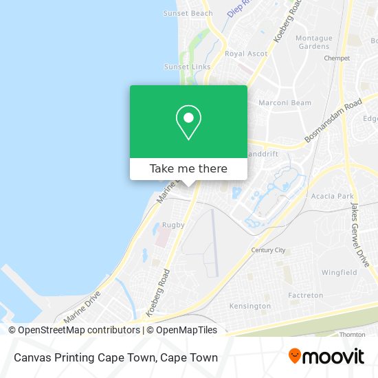 Canvas Printing Cape Town map