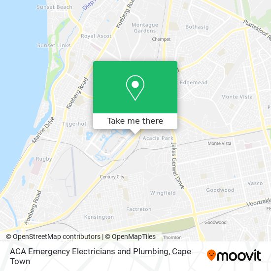 ACA Emergency Electricians and Plumbing map