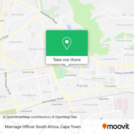 Marriage Officer South Africa map