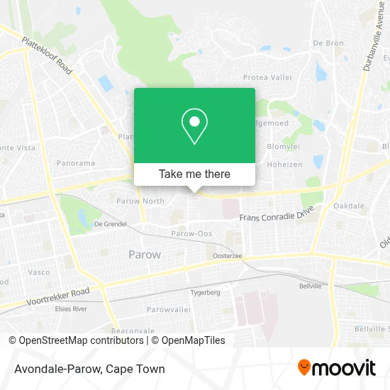 Avondale-Parow map