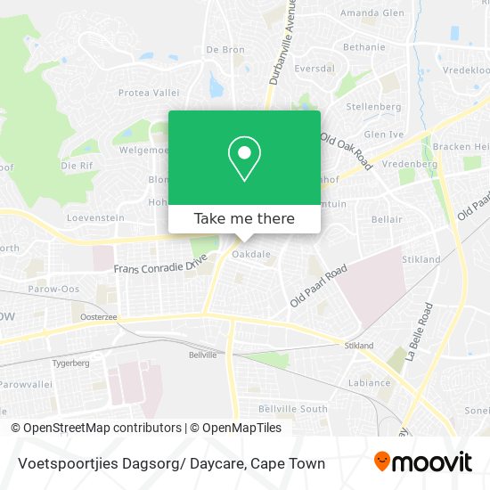 Voetspoortjies Dagsorg/ Daycare map