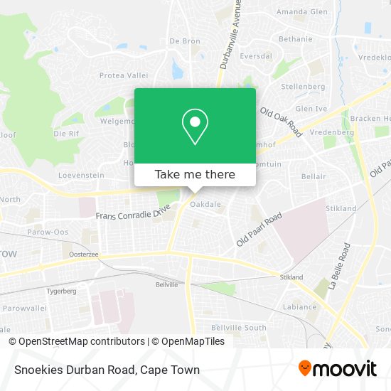 Snoekies Durban Road map