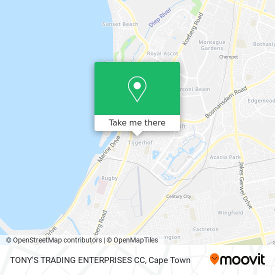 TONY'S TRADING ENTERPRISES CC map