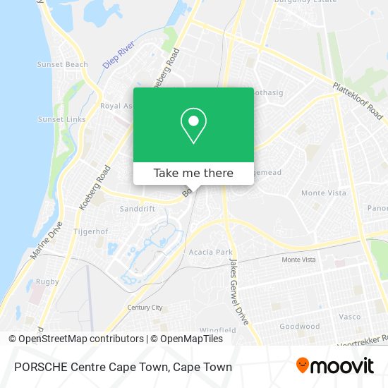 PORSCHE Centre Cape Town map
