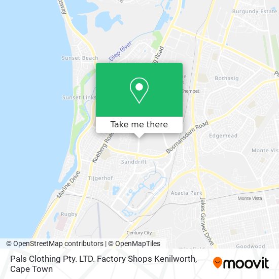 Pals Clothing Pty. LTD. Factory Shops Kenilworth map